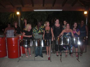 Playing steel pans