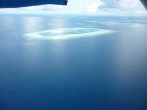 The South Ari Atoll from the Seaplane window