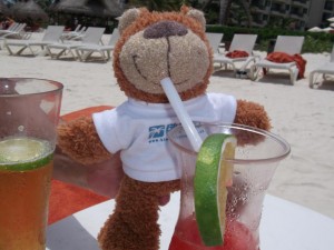 Bayley enjoying a refreshing beverage at Dreams Riviera Cancun Bayley enjoying a refreshing beverage at Dreams Riviera Cancun